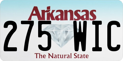 AR license plate 275WIC
