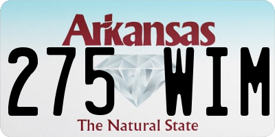 AR license plate 275WIM