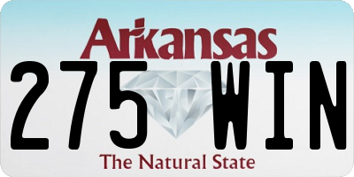 AR license plate 275WIN