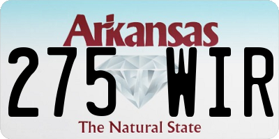 AR license plate 275WIR