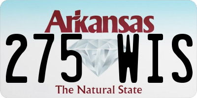 AR license plate 275WIS