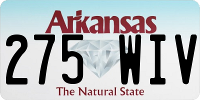 AR license plate 275WIV