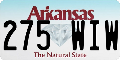 AR license plate 275WIW