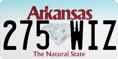 AR license plate 275WIZ