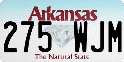 AR license plate 275WJM