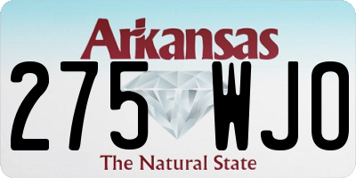 AR license plate 275WJO