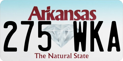 AR license plate 275WKA