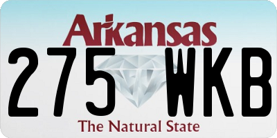 AR license plate 275WKB