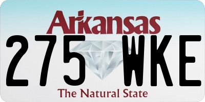 AR license plate 275WKE