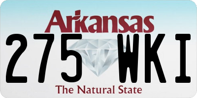 AR license plate 275WKI