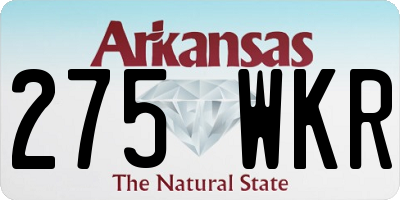 AR license plate 275WKR