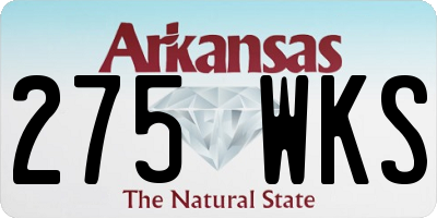 AR license plate 275WKS