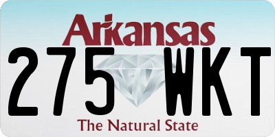 AR license plate 275WKT