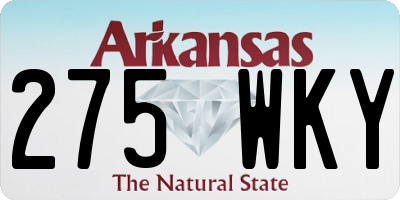 AR license plate 275WKY