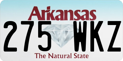 AR license plate 275WKZ