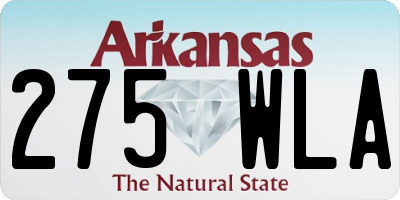 AR license plate 275WLA