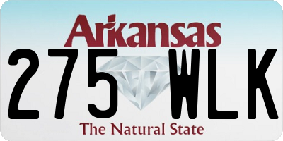 AR license plate 275WLK