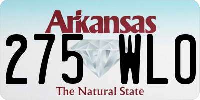 AR license plate 275WLO