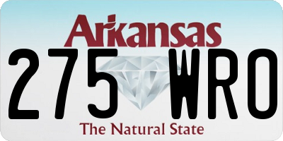 AR license plate 275WRO