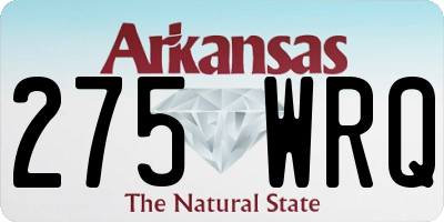 AR license plate 275WRQ