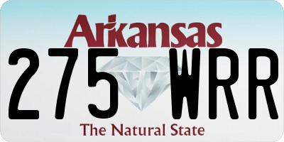 AR license plate 275WRR