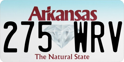 AR license plate 275WRV