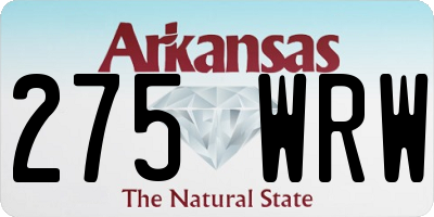 AR license plate 275WRW