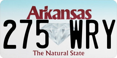 AR license plate 275WRY