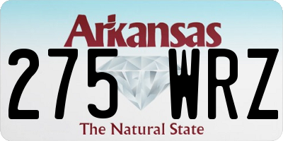 AR license plate 275WRZ