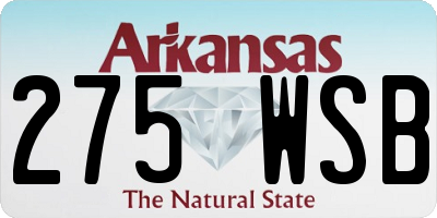 AR license plate 275WSB