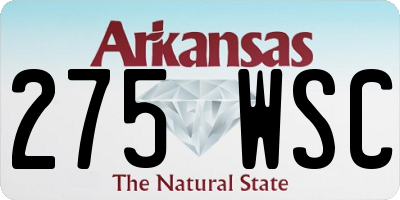 AR license plate 275WSC