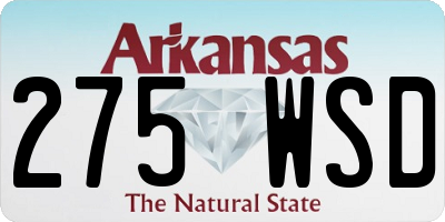 AR license plate 275WSD
