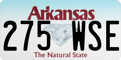 AR license plate 275WSE