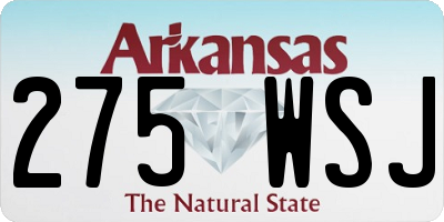 AR license plate 275WSJ