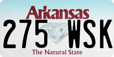 AR license plate 275WSK