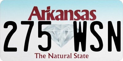 AR license plate 275WSN