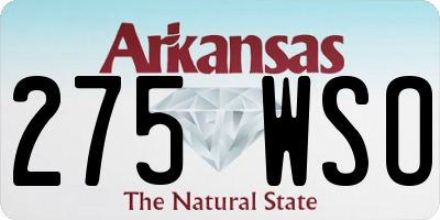 AR license plate 275WSO