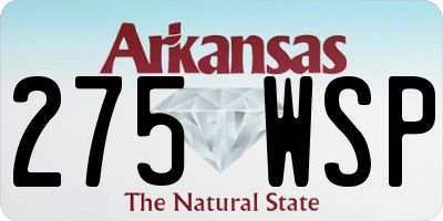 AR license plate 275WSP