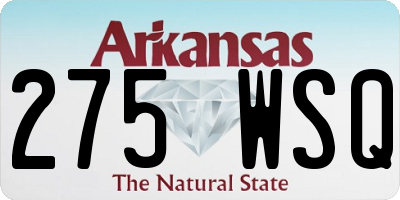 AR license plate 275WSQ