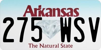 AR license plate 275WSV