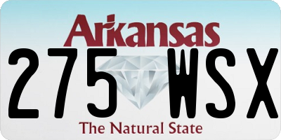 AR license plate 275WSX