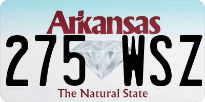 AR license plate 275WSZ
