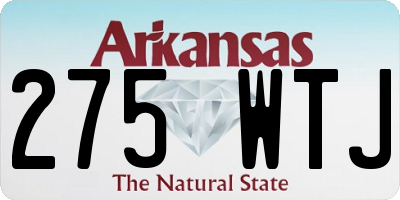 AR license plate 275WTJ