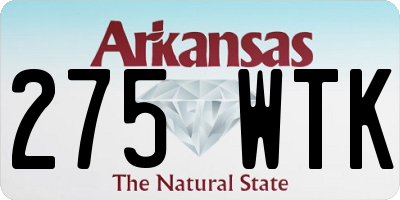 AR license plate 275WTK