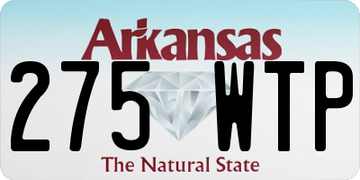 AR license plate 275WTP