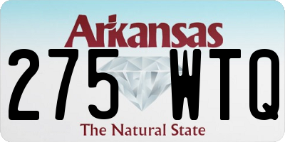 AR license plate 275WTQ