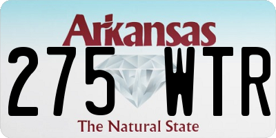 AR license plate 275WTR