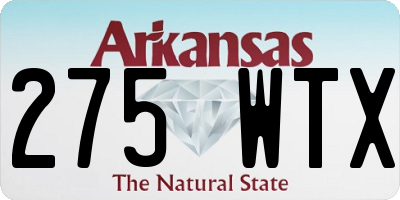 AR license plate 275WTX