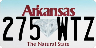 AR license plate 275WTZ