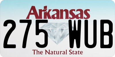 AR license plate 275WUB